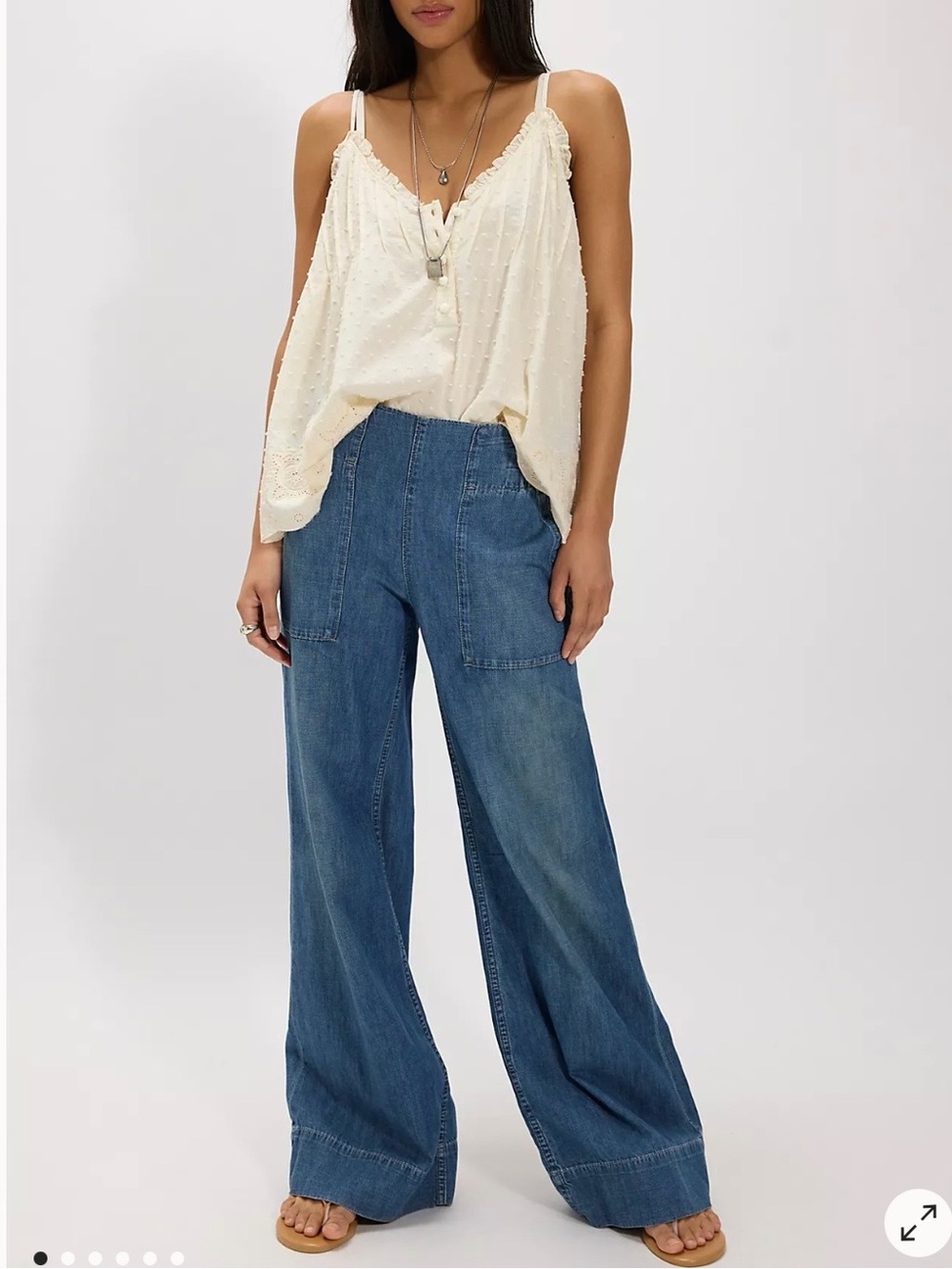 We The Free High-Rise Wide Leg Jeans in Medium Blue